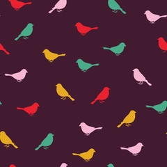 Birds seamless pattern. Colorful texture