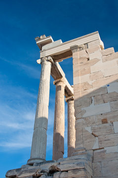 The North portico of the Erechtheion on Acropolis of Athens.
