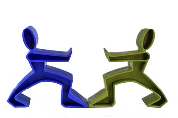 figures of people in the confrontation