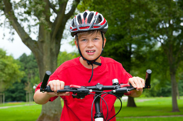 Fototapeta na wymiar boy on his bicycle