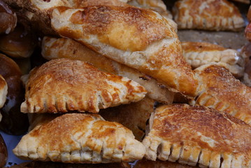 triangular flaky pastry cookies with jam