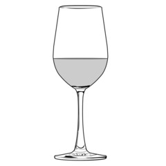 glass of wine outline vector
