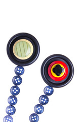 Flowers made of  sewing buttons