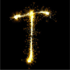 Vector sparkler alphabet.