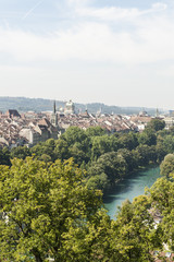 Bern, Altstadt mit Aare, Aussichtspunkt Rosenberg, Schweiz