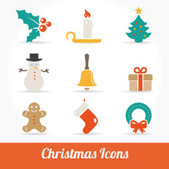 Christmas and Winter icons collection - vector silhouette