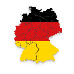 Fototapeta premium Three-dimensional map of Germany.