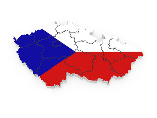 Three-dimensional map of Czech.
