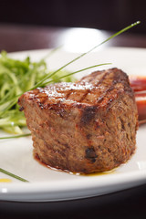 Grilled steak with sauce