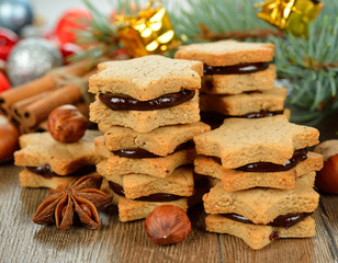 Christmas cookies with chocolate