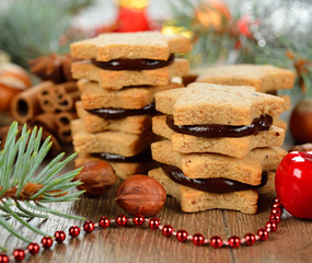 Christmas cookies with chocolate