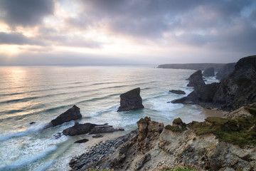 Bedruthan Steps in Cornwall