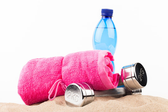 Fitness Equipment  On The Beach