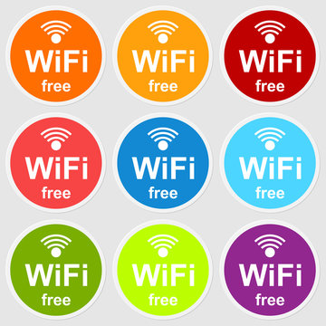 Colorful wifi free icons for business
