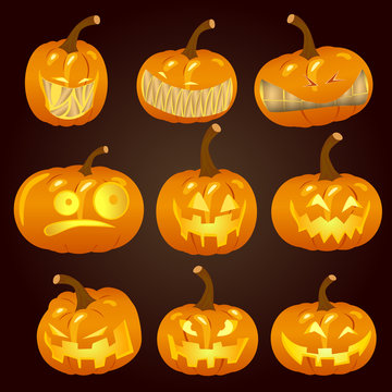 Halloween pumpkin set