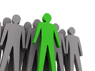 Team leader. Company boss. Teamwork. Concept 3D illustration