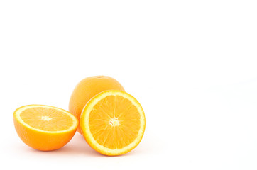 Orange fruit on white background