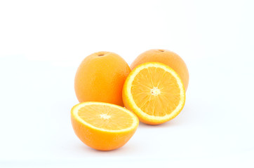 Orange fruit on white background