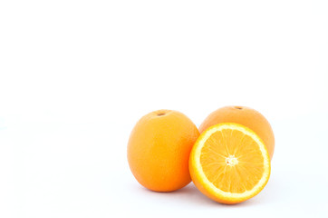 Orange fruit on white background