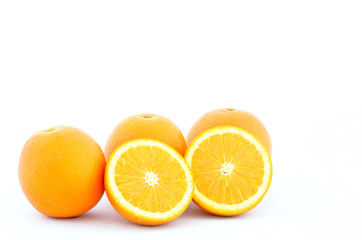 Orange fruit on white background