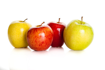 fresh colorful apples isolated on white background