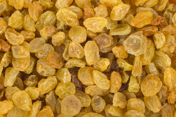 Golden raisins background