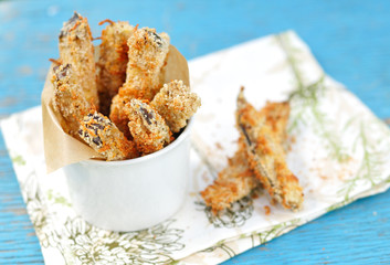 Crispy Eggplant Fries, selective focus