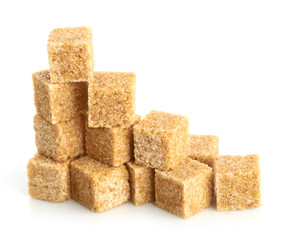 Brown cane sugar cubes