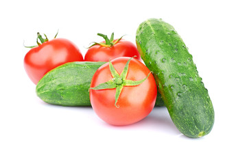 Ripe vegetables isolated on white background