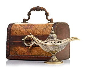 chest and aladin lamp