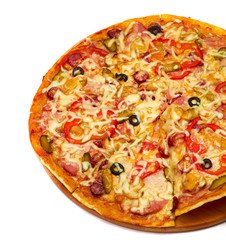 Tasty pizza with vegetables,