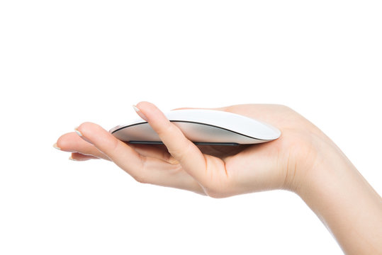 Hand hold modern computer mouse