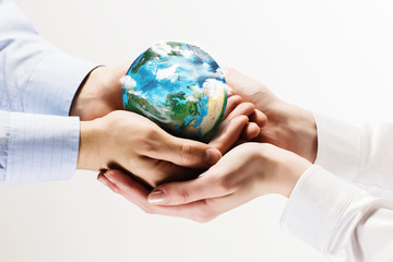 Earth planet in hands
