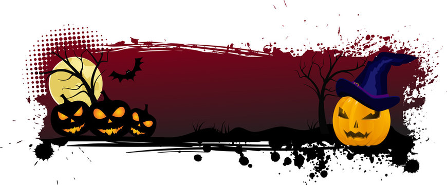 Grunge halloween background with pumpkins