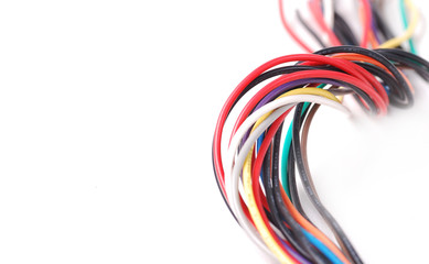 electric wires isolated on white background