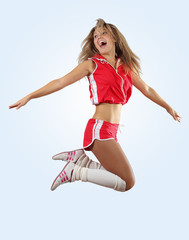 cheerleader girl jumping