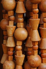 Vorhang aus Holzperlen