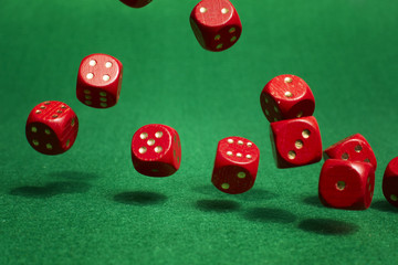 Würfel, rot, fallen, grün, Tisch, 03