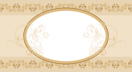 Beige ornamental seamless arabic border with frame