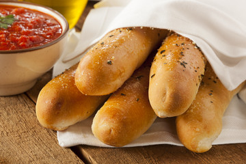 Homemade Bread Sticks with Marinera Sauce