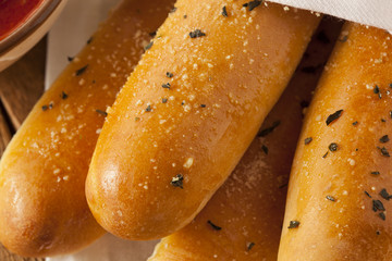 Homemade Bread Sticks with Marinera Sauce