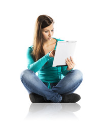 Woman with pc tablet
