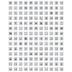 Basic rectangle icons set - web and application icons