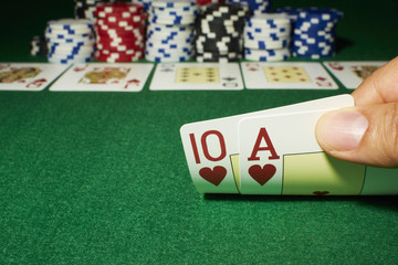 Poker, Show down, Tisch, Jeton, Ass-Zehn