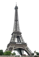Zelfklevend Fotobehang Eiffeltoren op witte achtergrond © LiliGraphie