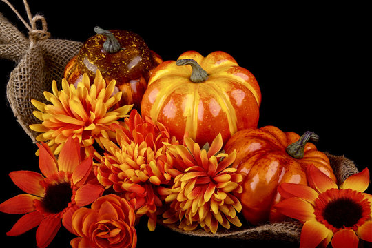 Thanksgiving decoration on a black background