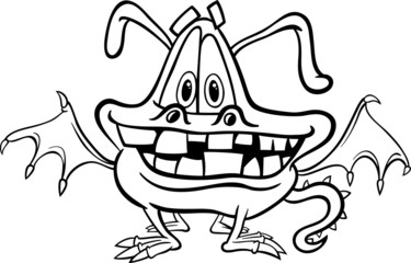cartoon monster illustration for coloring