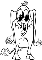 cartoon monster illustration for coloring