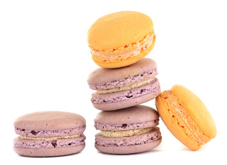 Gentle macaroons isolated on white