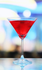 Cocktail on bright background
